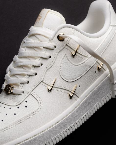 nike air force mini swoosh gold|air force 1 low white gold.